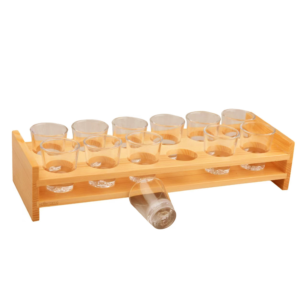 12PCs 50ml Lion's style Shot Glasses with Bamboo Base