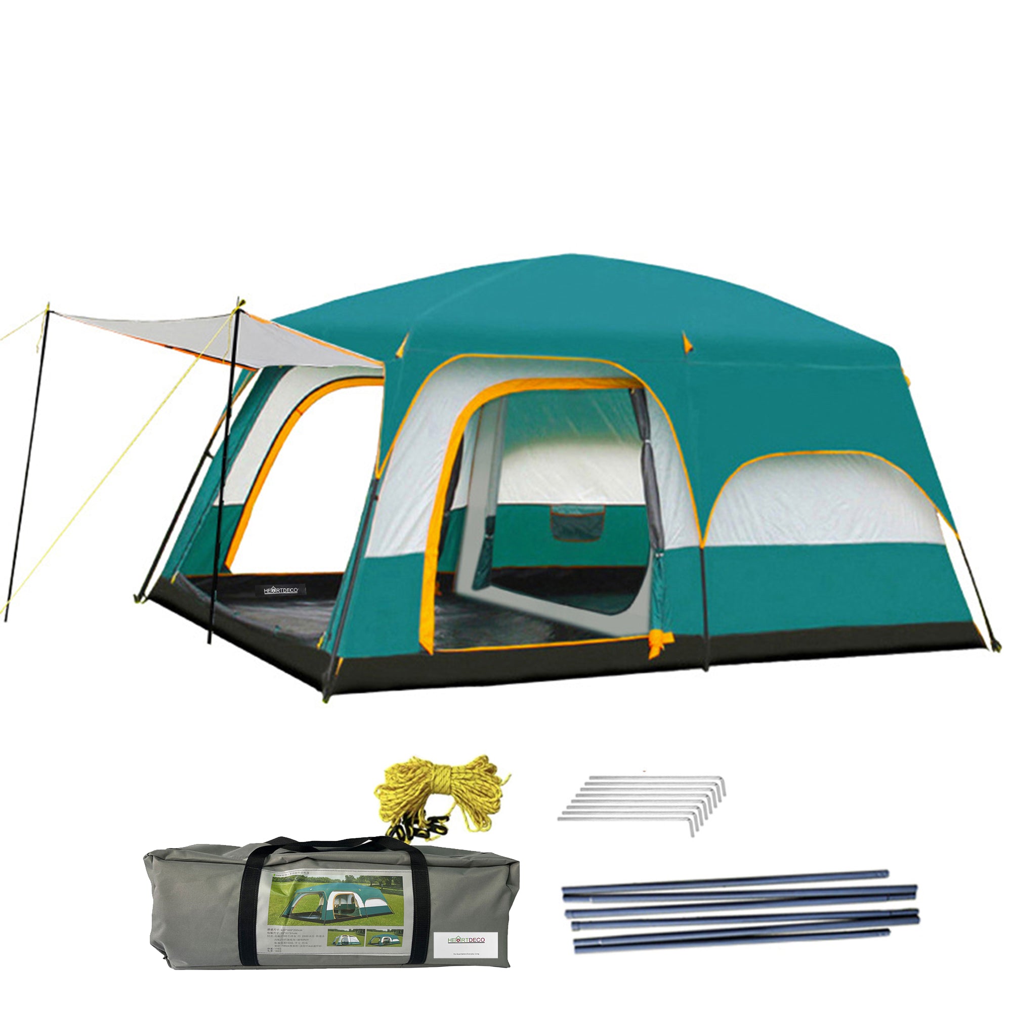 5-7 Person Camping Spacious Tent With Porch, Stable and Lightweight Te ...