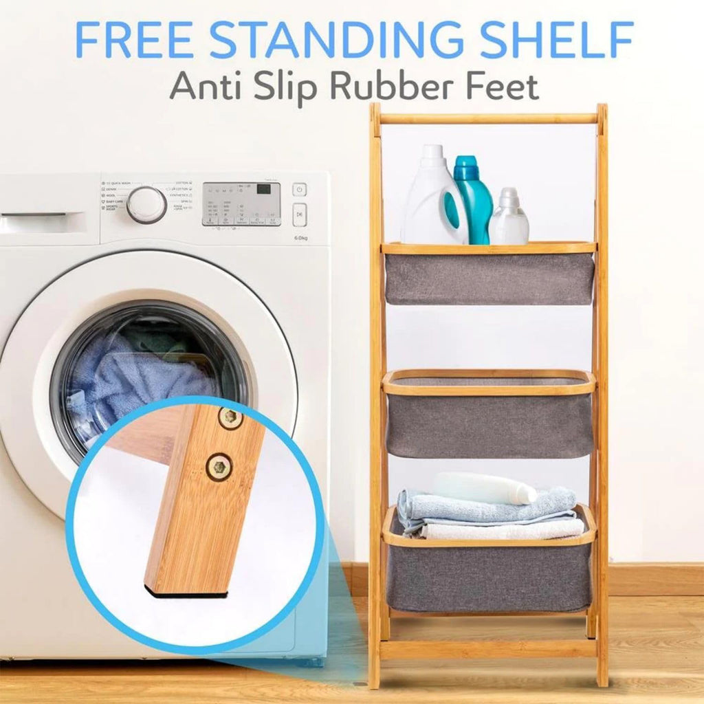 Heartdeco 3-Tier Folding Laundry Organizer with Baskets – HEARTDECO