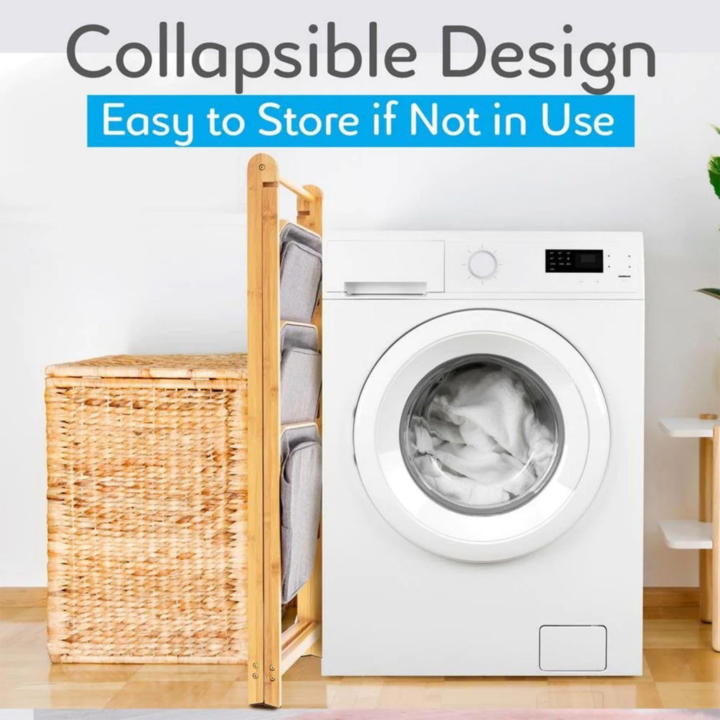 Heartdeco 3-Tier Folding Laundry Organizer with Baskets – HEARTDECO