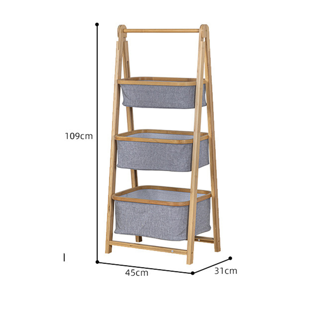Heartdeco 3-Tier Folding Laundry Organizer with Baskets – HEARTDECO