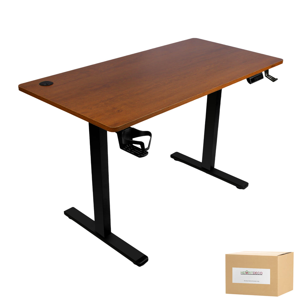 120x60cm Electric Height Adjustable Standing Desk with Cup Holder & Headphone Hanger