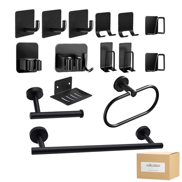 Heartdeco 15PCs Stainless Steel Bathroom Towel Rack Set