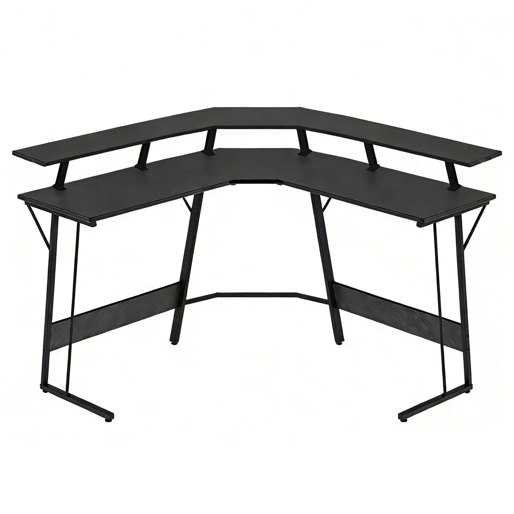Heartdeco Carbon Fiber Large Corner Computer Desk Gaming Desk 168x48cm
