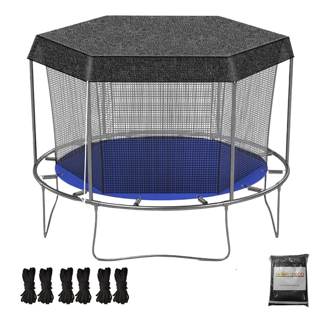 Heartdeco 10ft Outdoor Trampoline Cover, Mesh Breathable Sunshade Cover