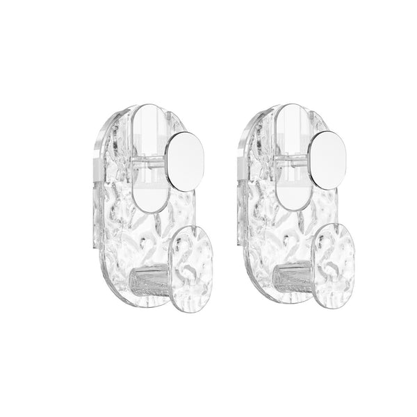 2 PCs Wall-Mounted Bathroom Adjustable Length Washbasin Dual Hook Hanger