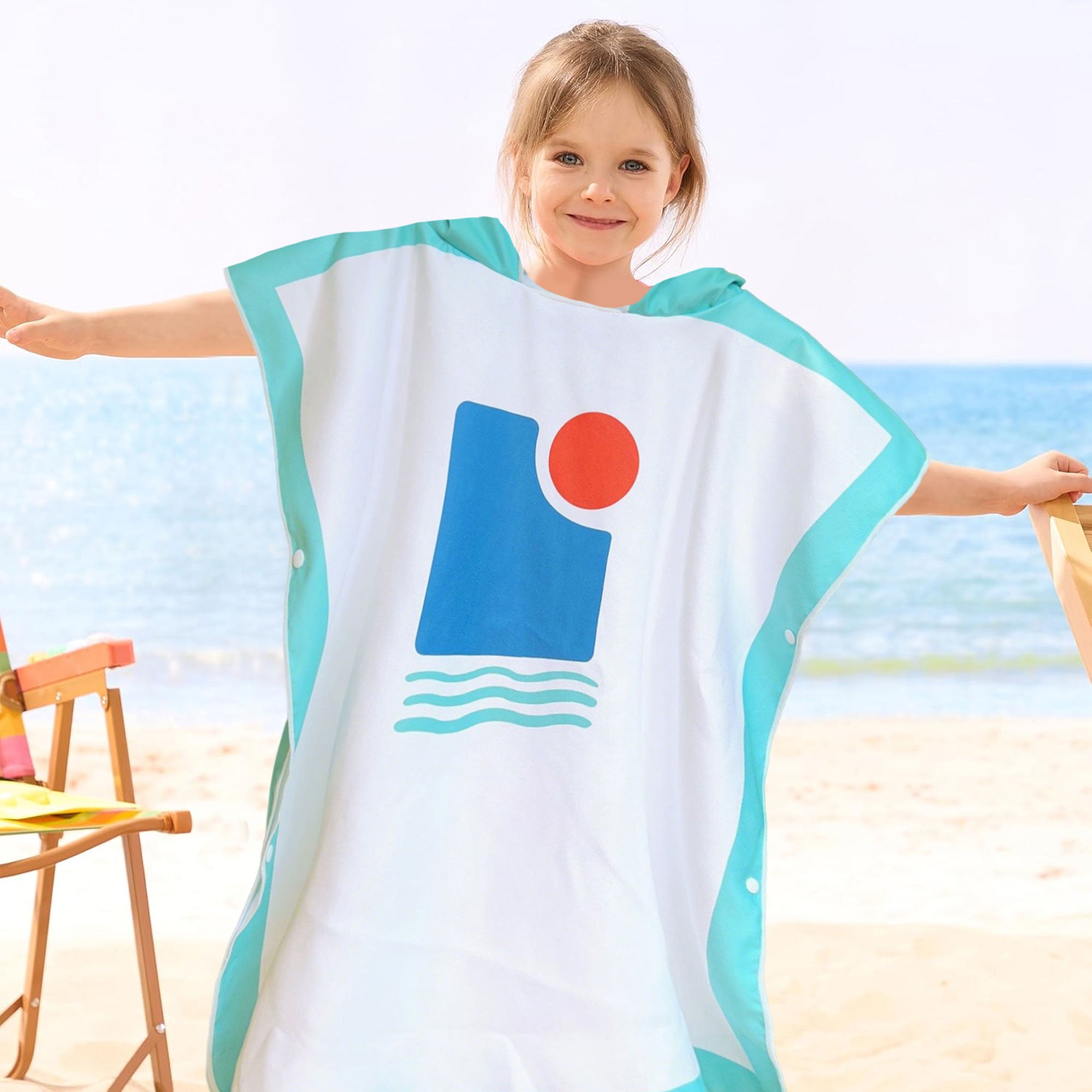 Kid's Bath Towel Bathrobe With Hood for Kids Beach & Swim Robe - Geome ...