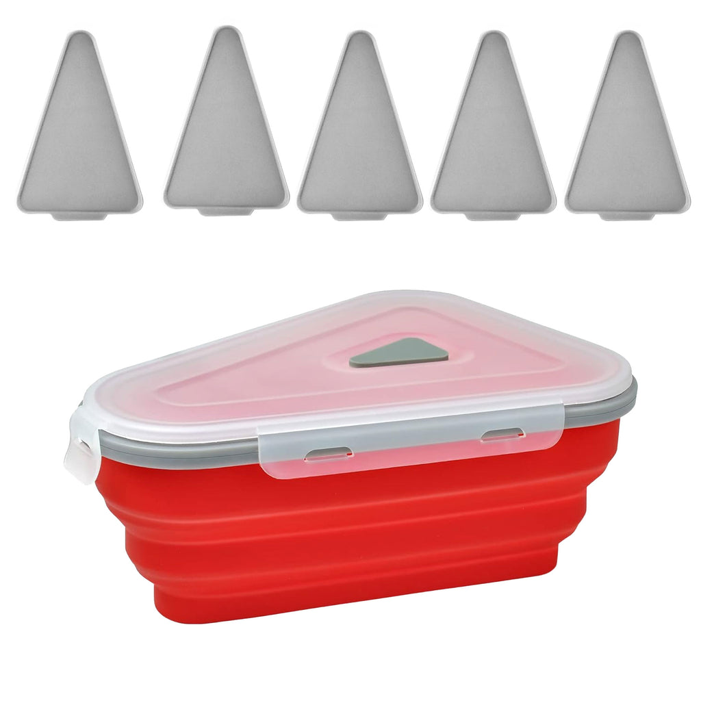 Foldable Reusable Pizza Container Storage with 5 Microwavable Serving Trays