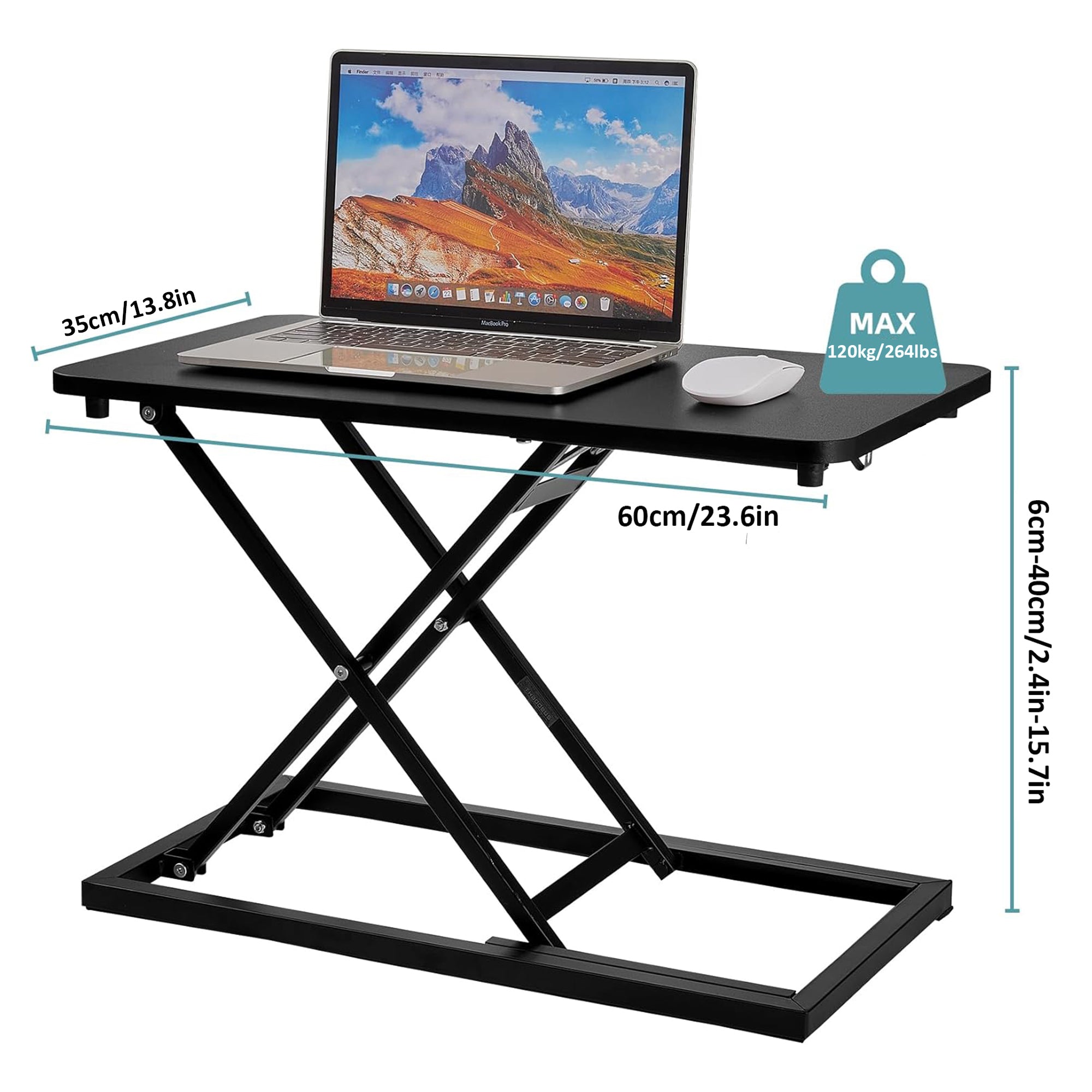 Adjustable Height Converter Standing Computer Desk Riser Lift for Lapt ...