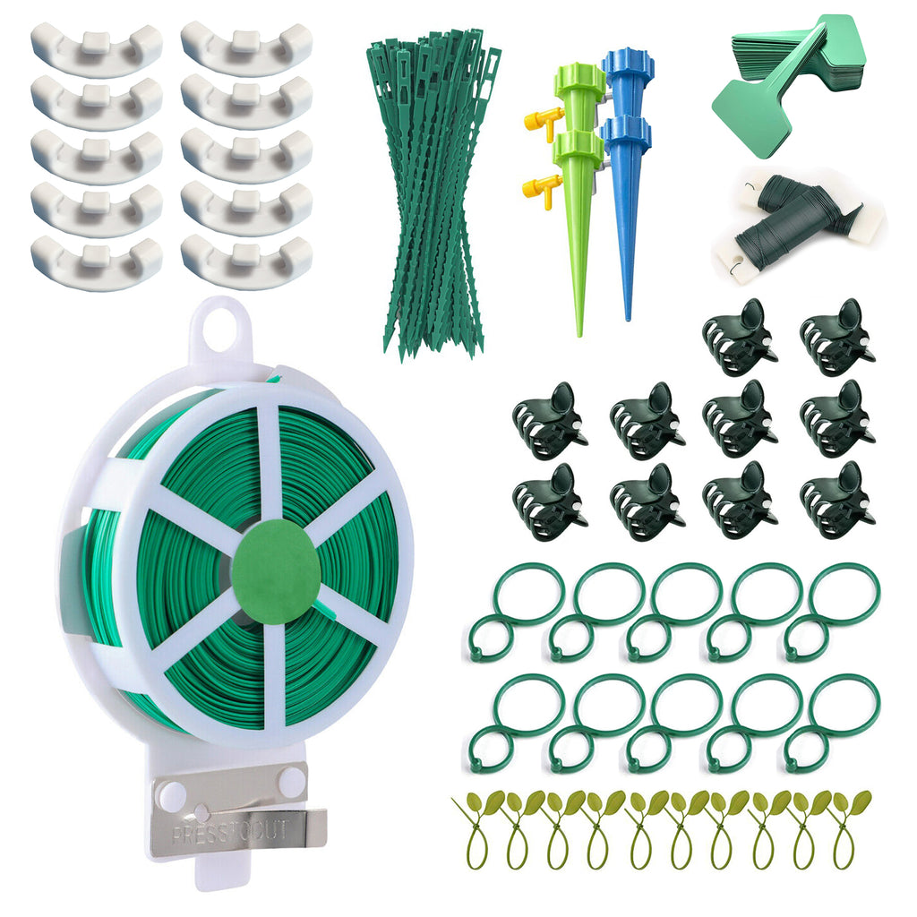 31 Pcs Plant Tie Clip Set Garden Support Zip Cable Green Twist with Cutter