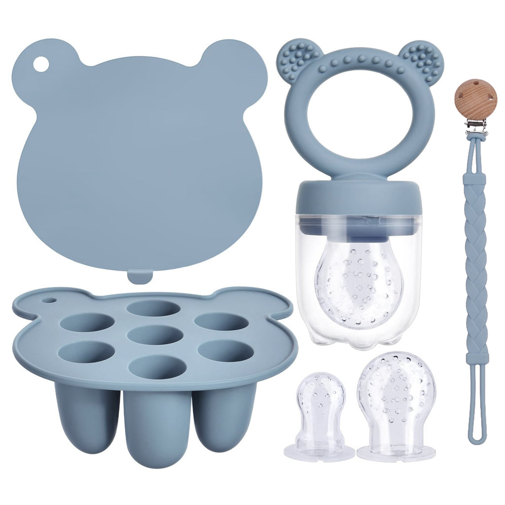 FDA Silicone Baby Popsicle Molds Milk Storage Feeder Teether with Chain