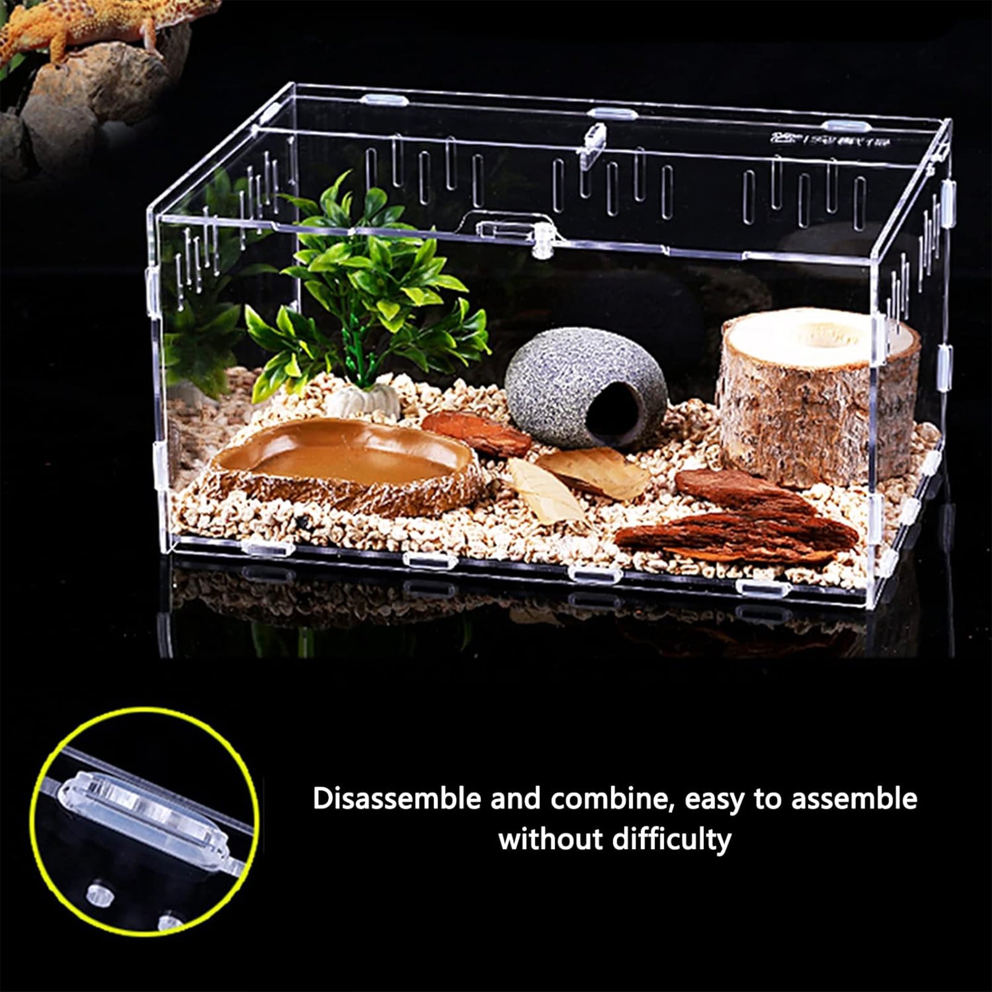 Acrylic Hamster Breeding House Pet Reptile Cages Assembled Breathable ...