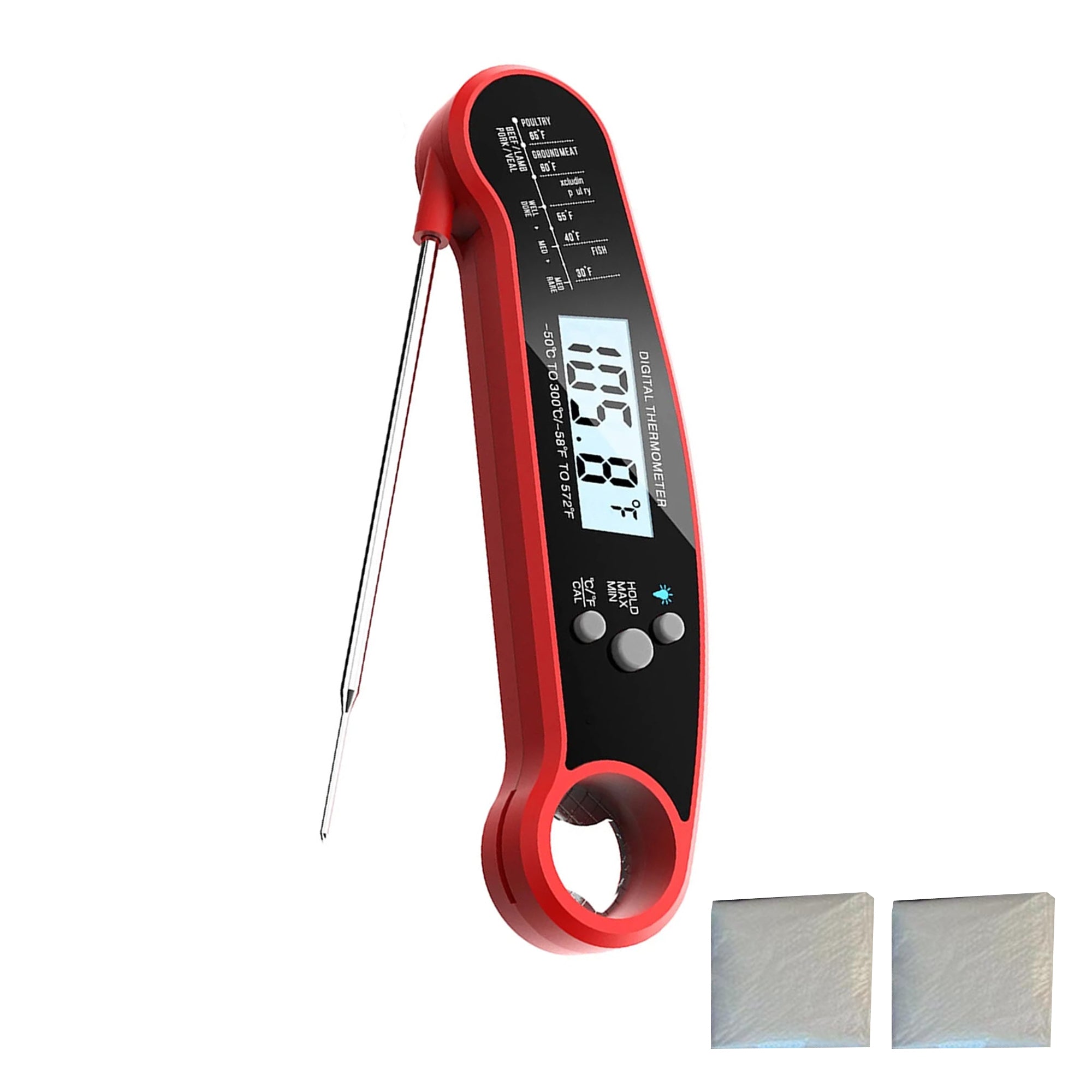 Digital Foldable Thermometer Accurate Temp for Kitchen with Loseable G ...