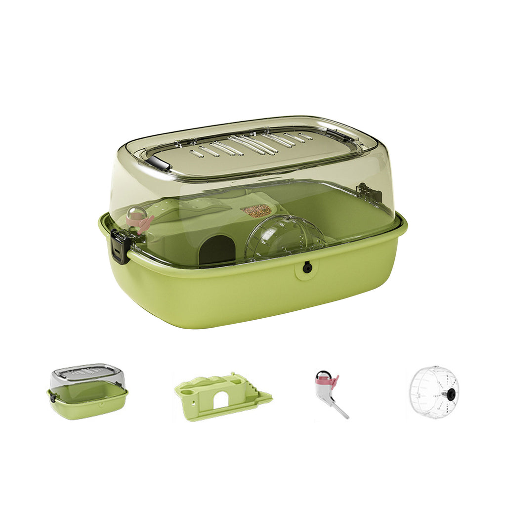 Acrylic Hamster Cage Villa Skyview with Run Wheel Water Feeder Accessory