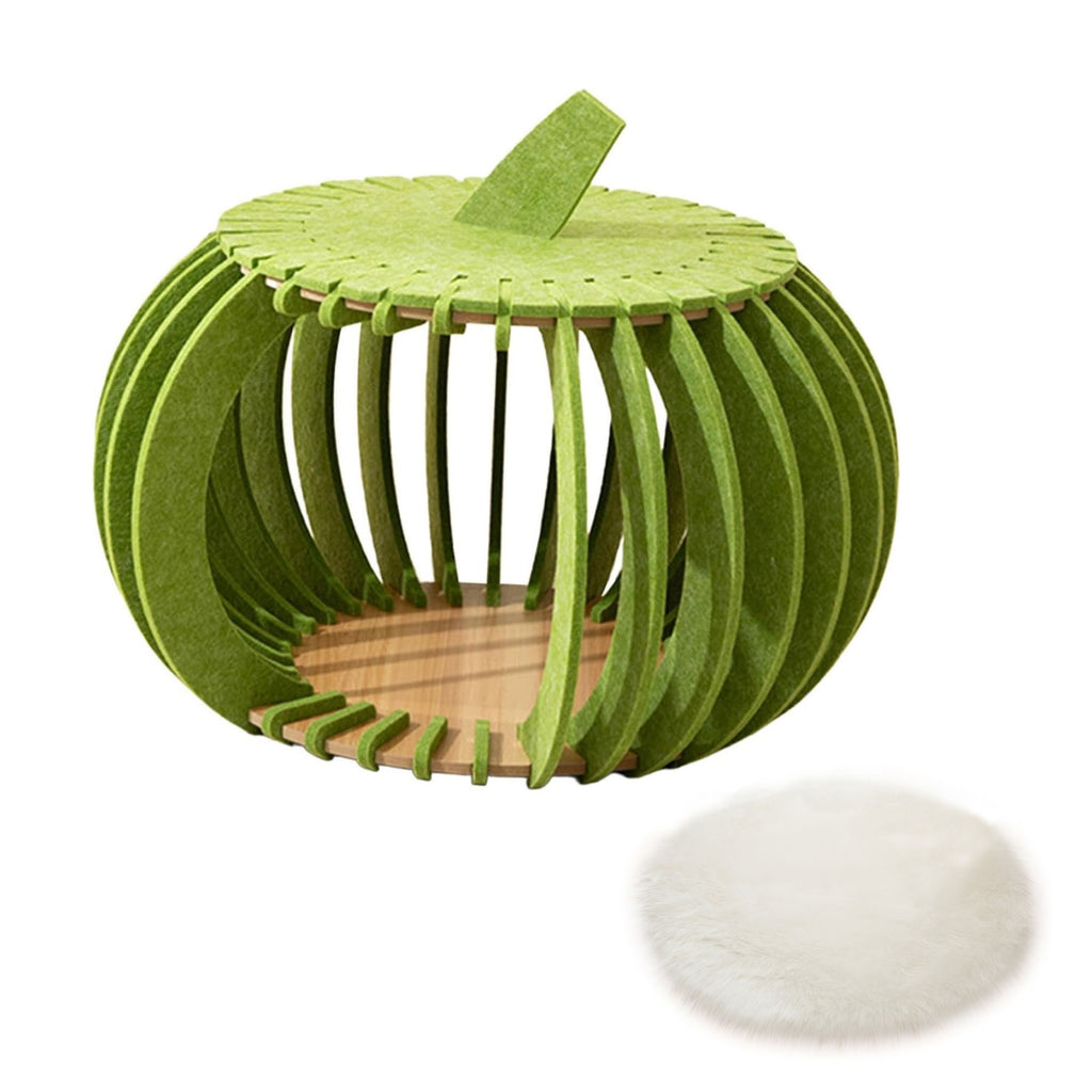 Felt Pumpkin Shaped Cat House Scratchers wtih Plush Cushion