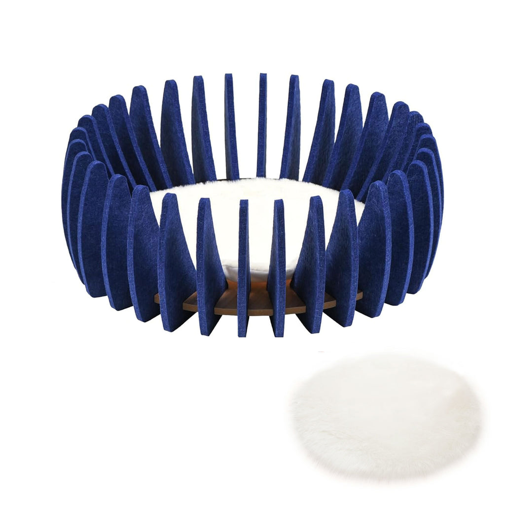 Stylish Felt Cat House with Plush Mat