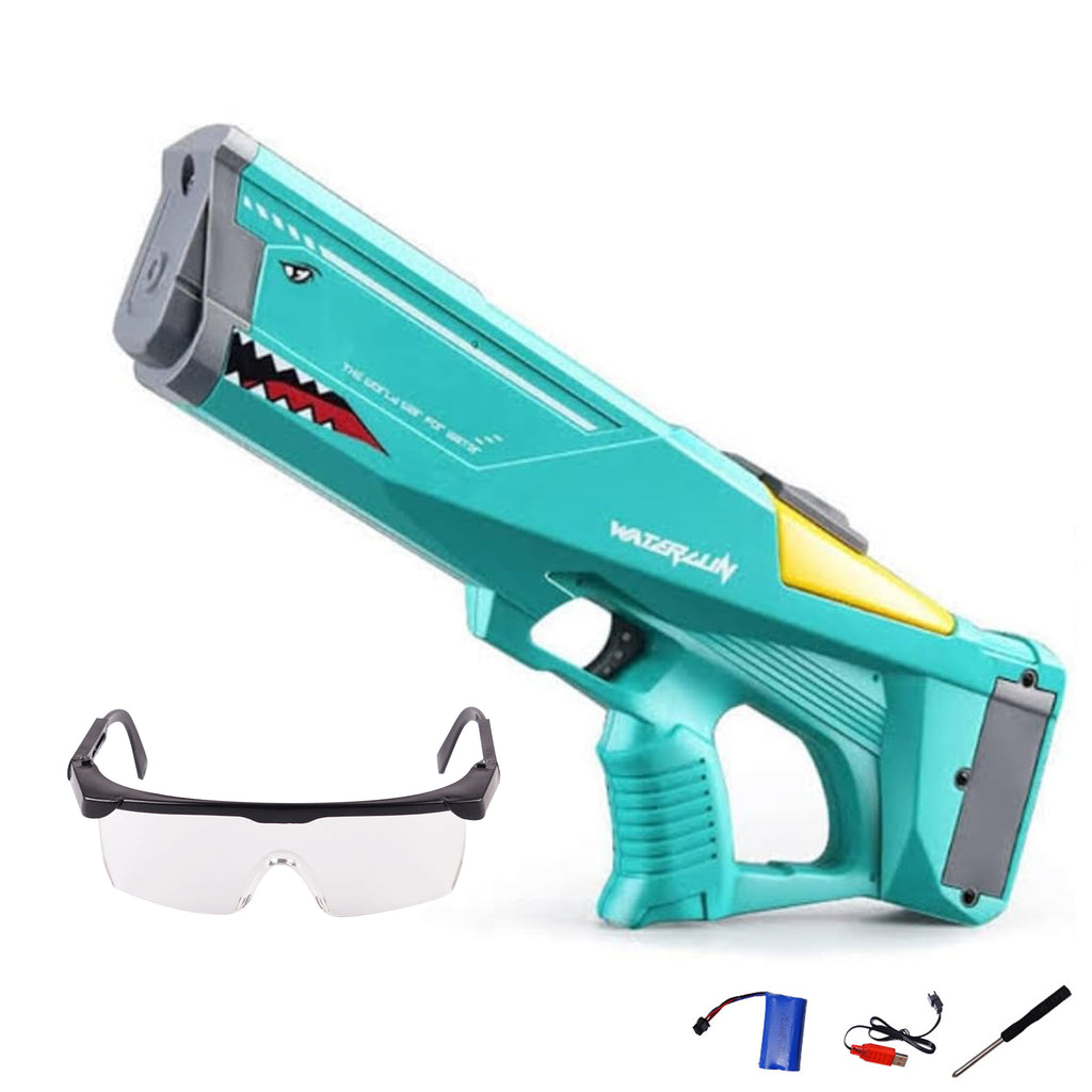 Electric Water Gun with Goggles Dinosaur Design Upgraded Waterproof