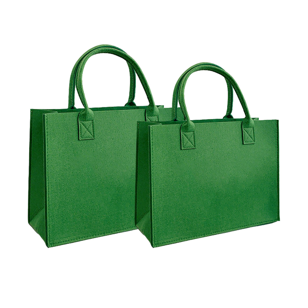 Felt Tote Bags - Large & Small Reusable Shopping and Storage Bags - 2 Pieces