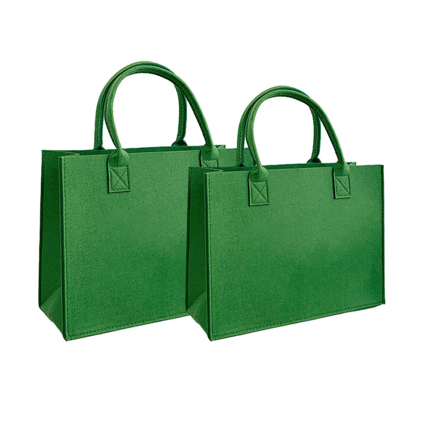 Felt Tote Bags - Large & Small Reusable Shopping and Storage Bags - 2 Pieces