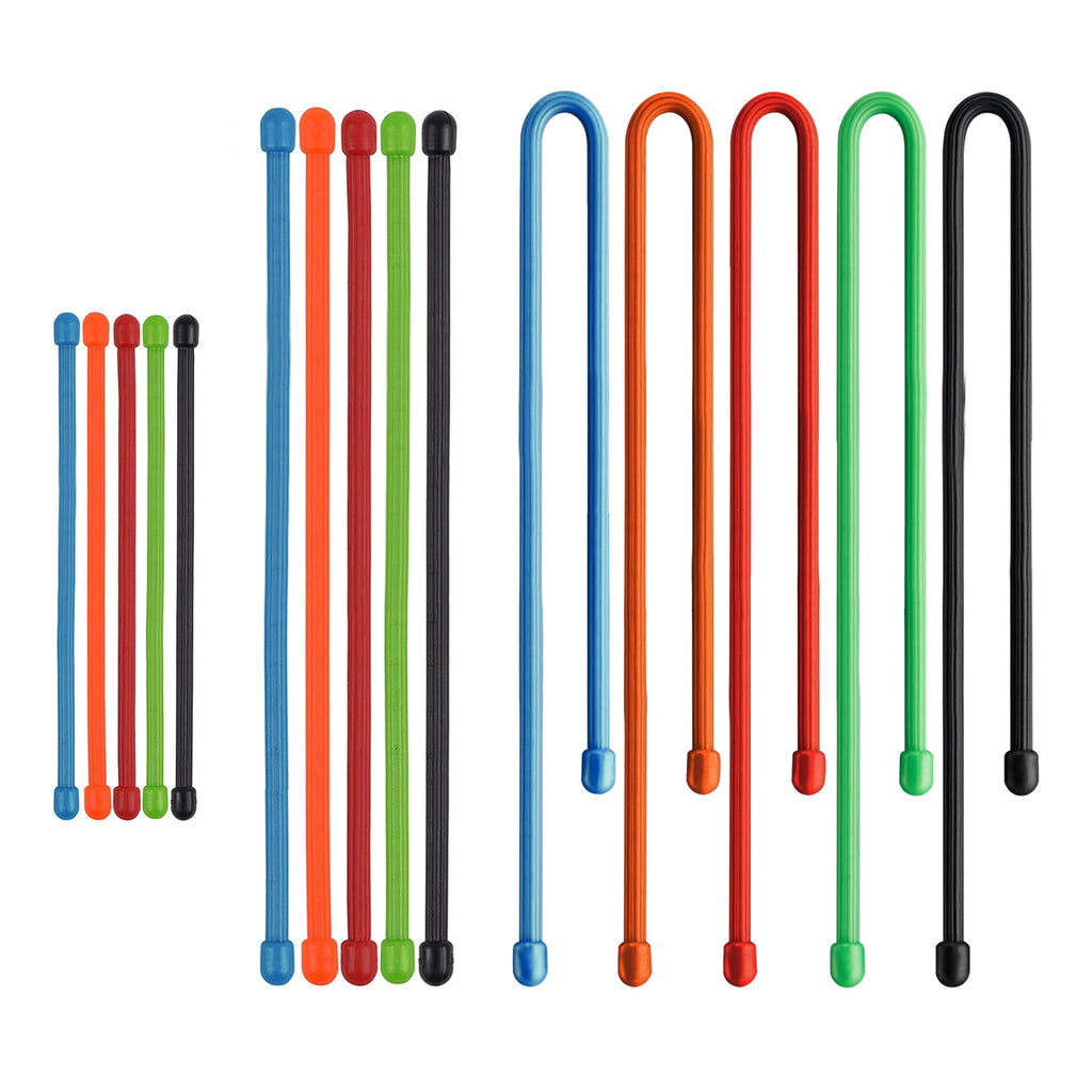 Heartdeco Reusable Steel Core Silicone Cable Tie 15Pcs Set