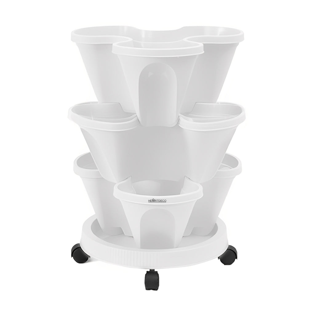 3 Tier Stackable Flower Pot Garden Planter Set