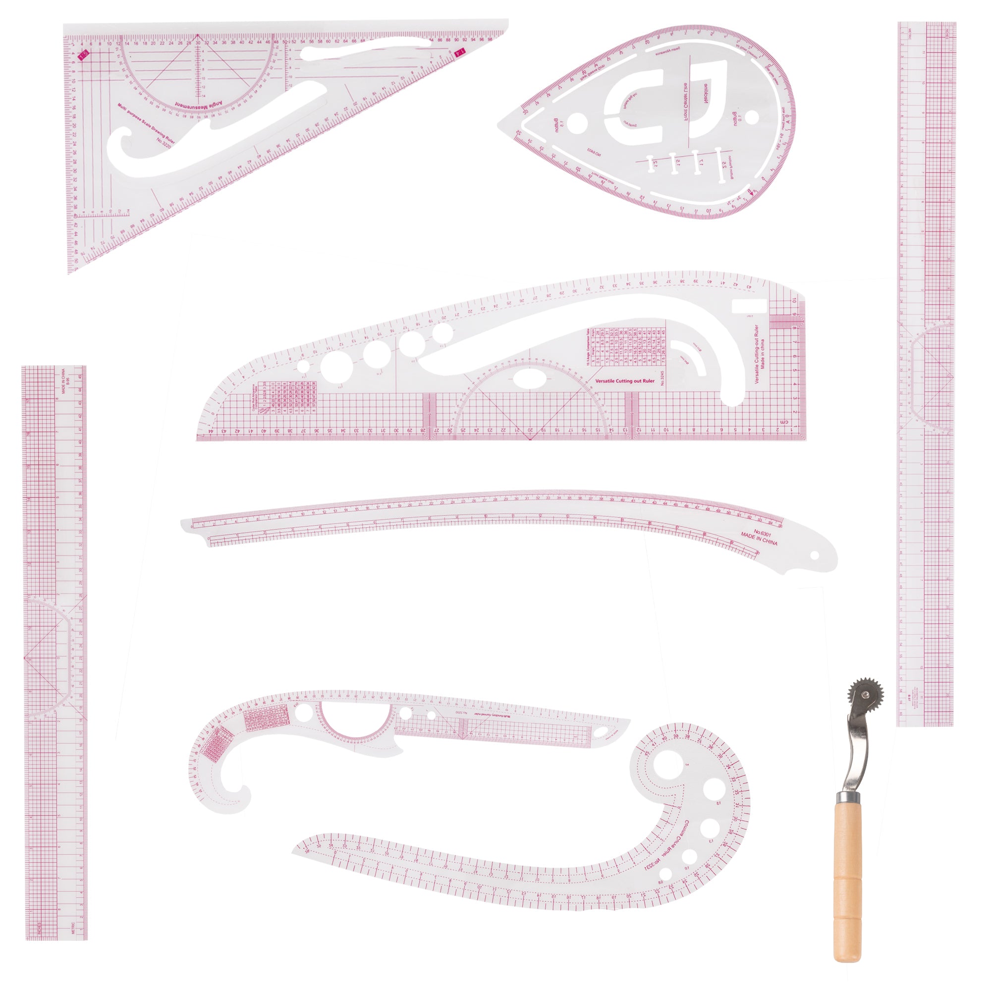 Clear French Curve Ruler Set Tailor Sewing Rulers HEARTDECO