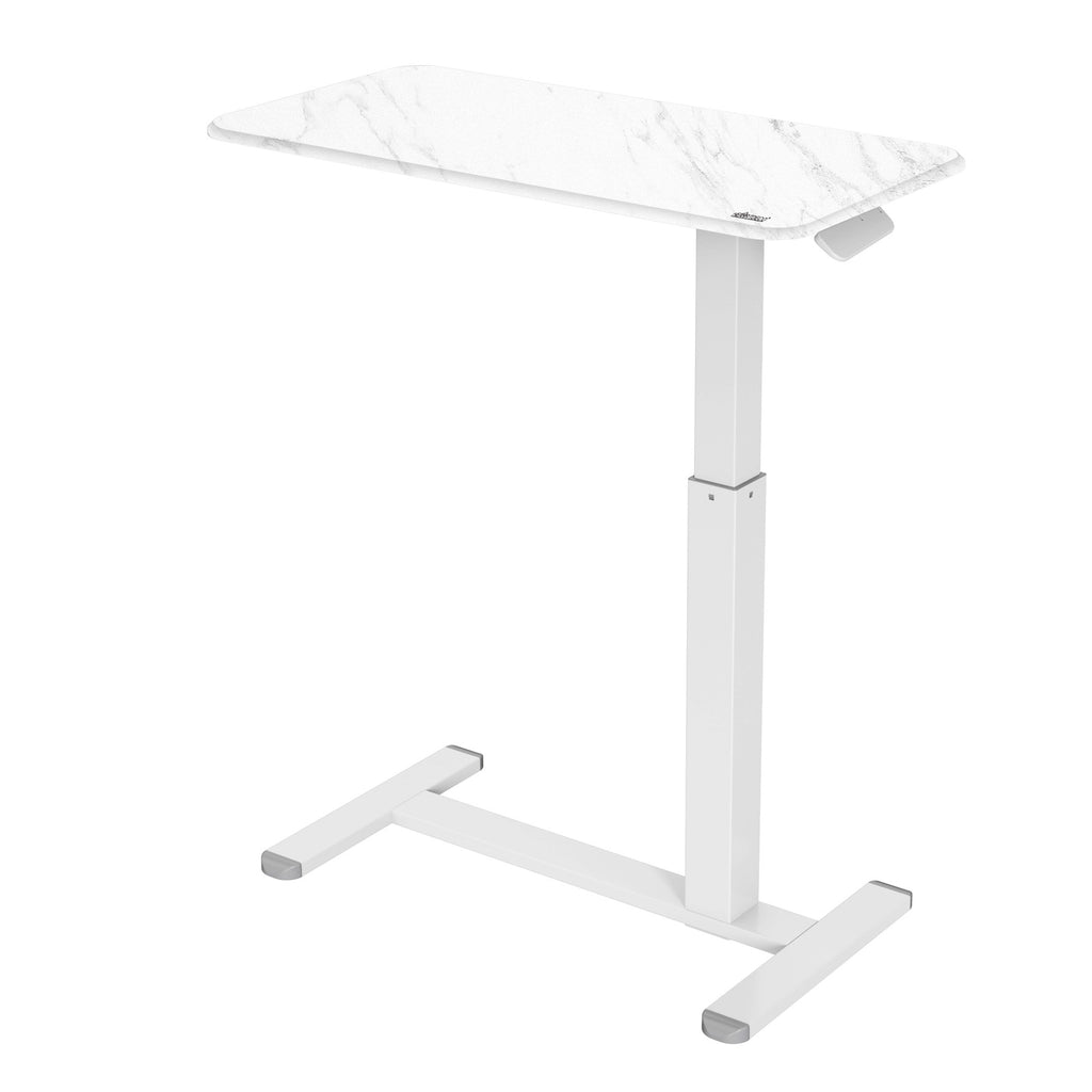 Adjustable Height Lifting Overbed Bedside Table with Hidden Wheels