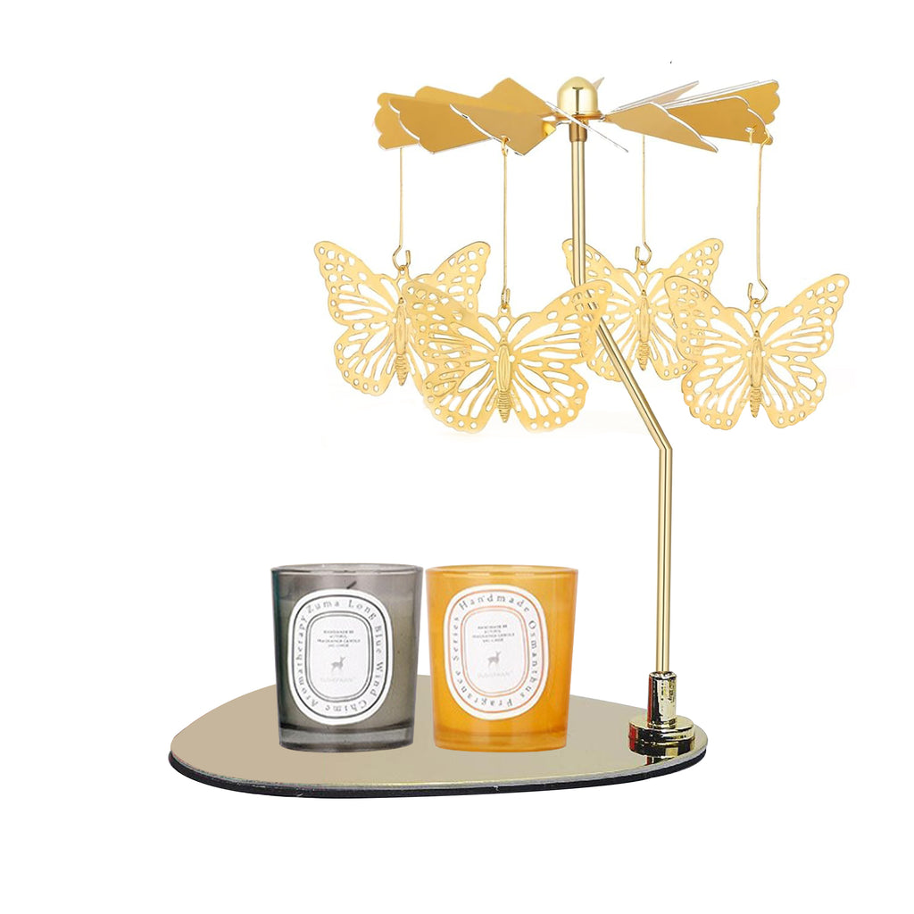 Spinning Candle Holder Carousel with 2 Cups Of Scented Candles