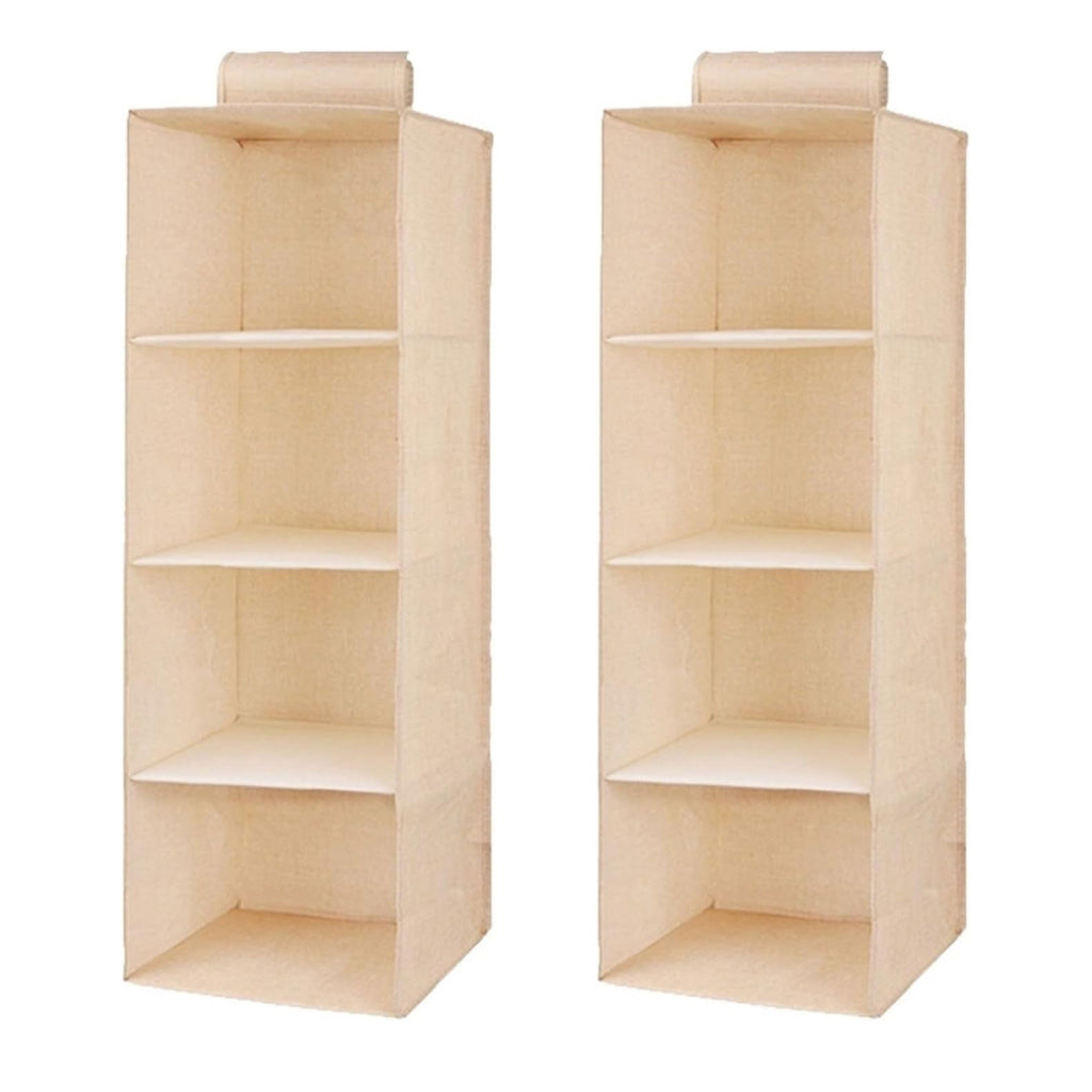 Collapsible 4 Tier Closet Hanging Shelve Storage Organizer