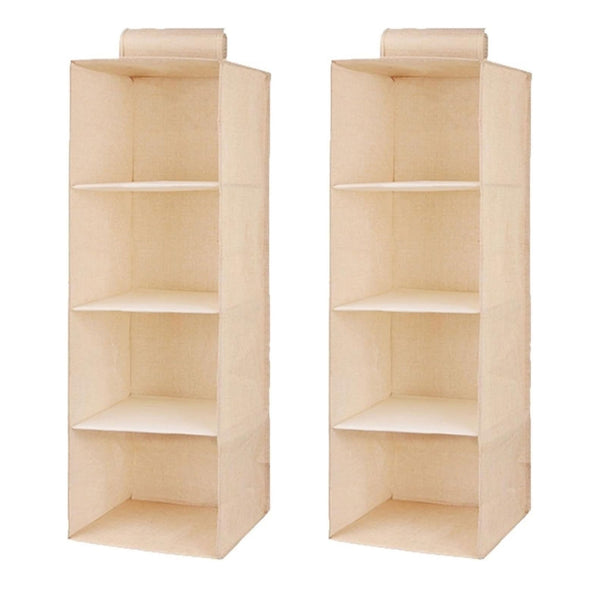Collapsible 4 Tier Closet Hanging Shelve Storage Organizer
