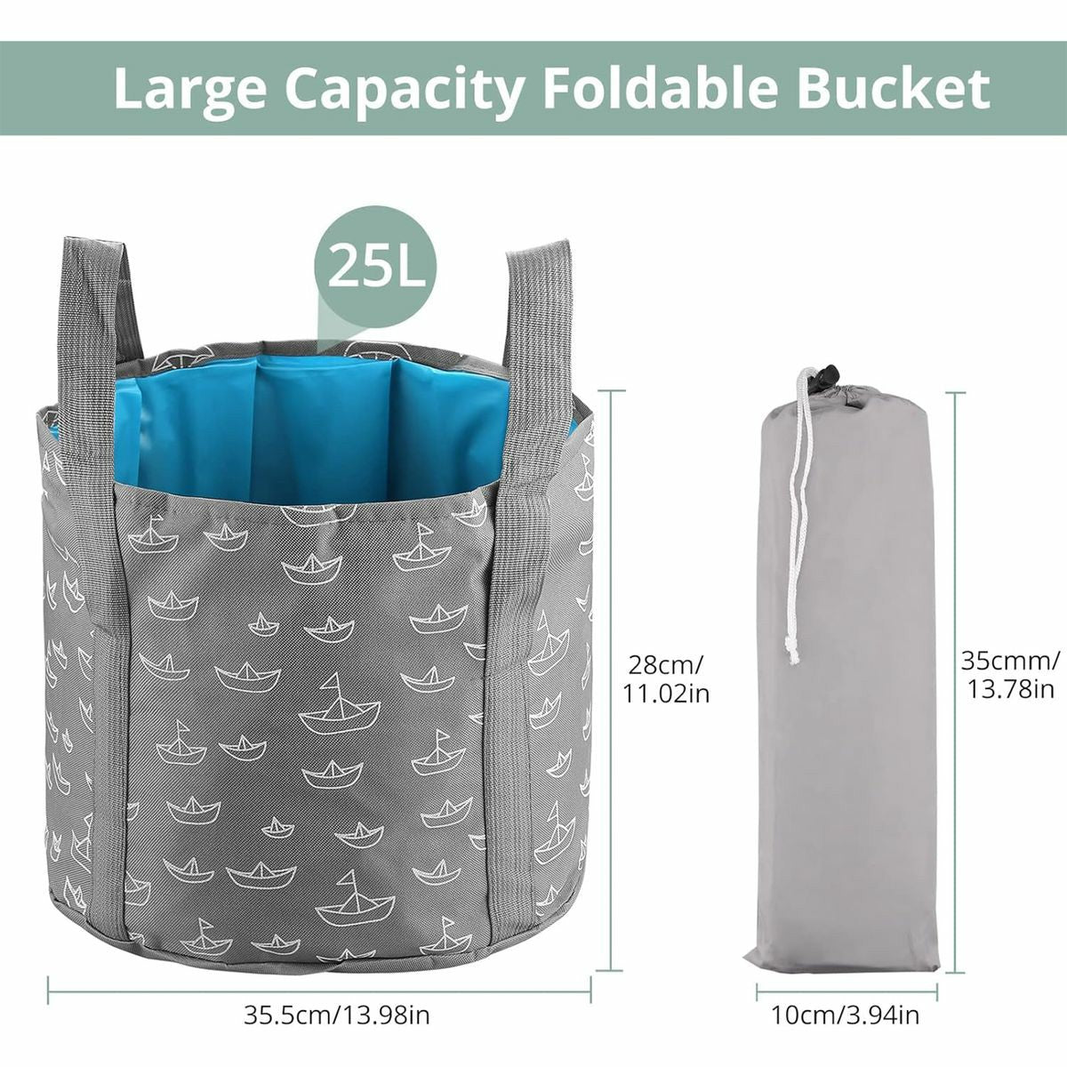25L Camping Folding Basin Bucket – HEARTDECO