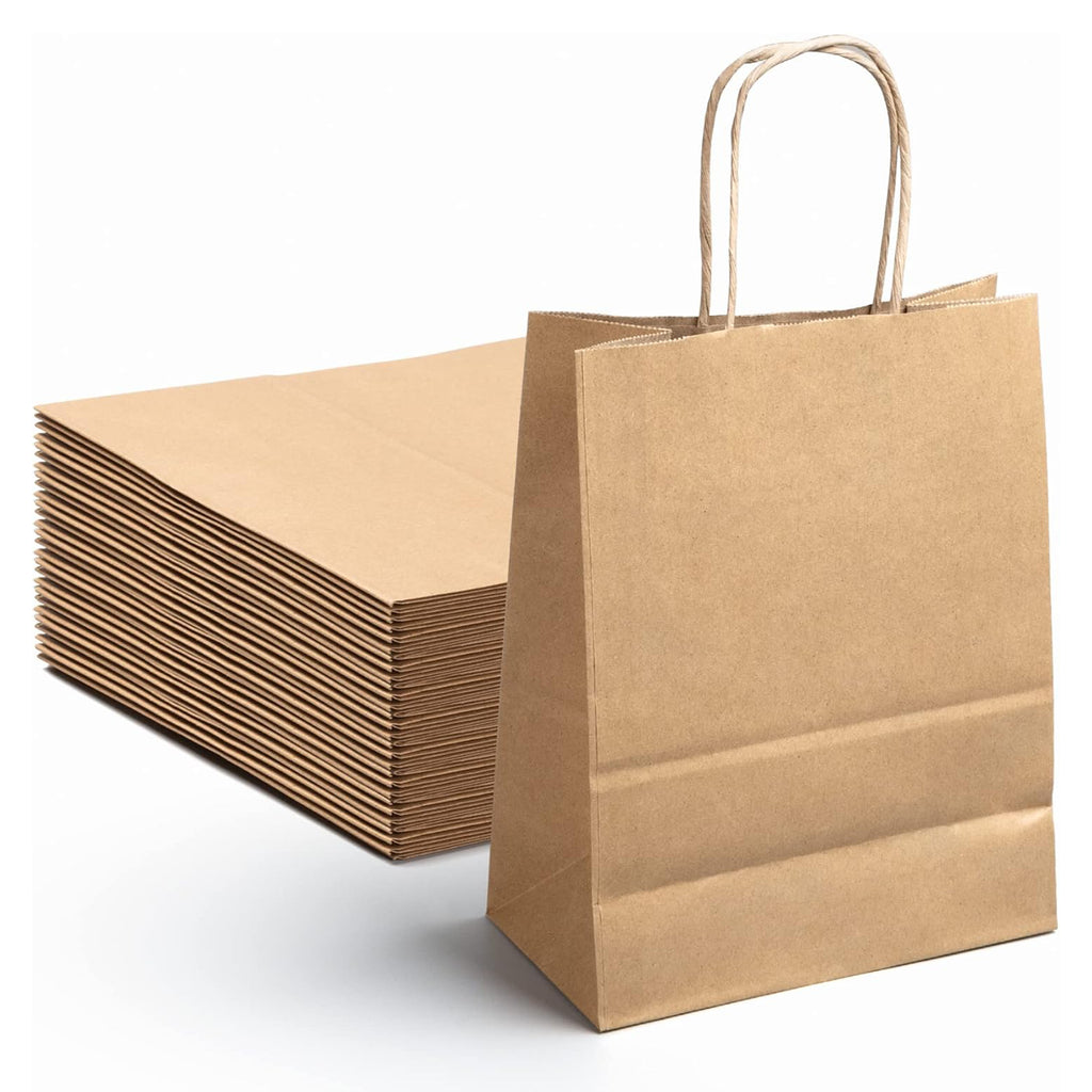 Kraft Paper Gift Bags With Handles(50 Pack)