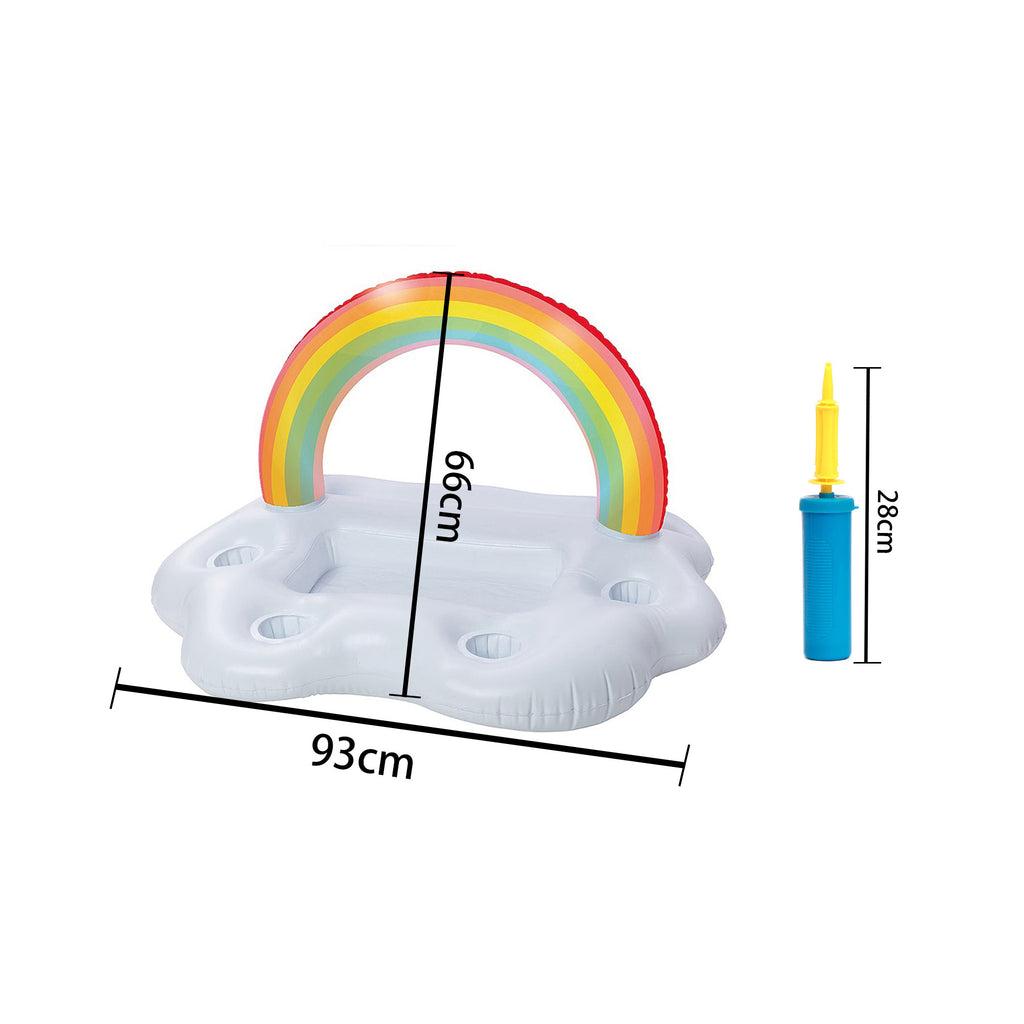Rainbow Inflatable Floating Tray Table With Air Pump Drink Holder Snac ...