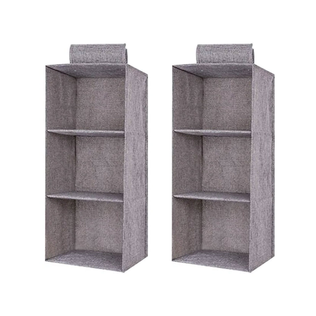 2 PCs Collapsible 3 Tier Closet Hanging Organizer