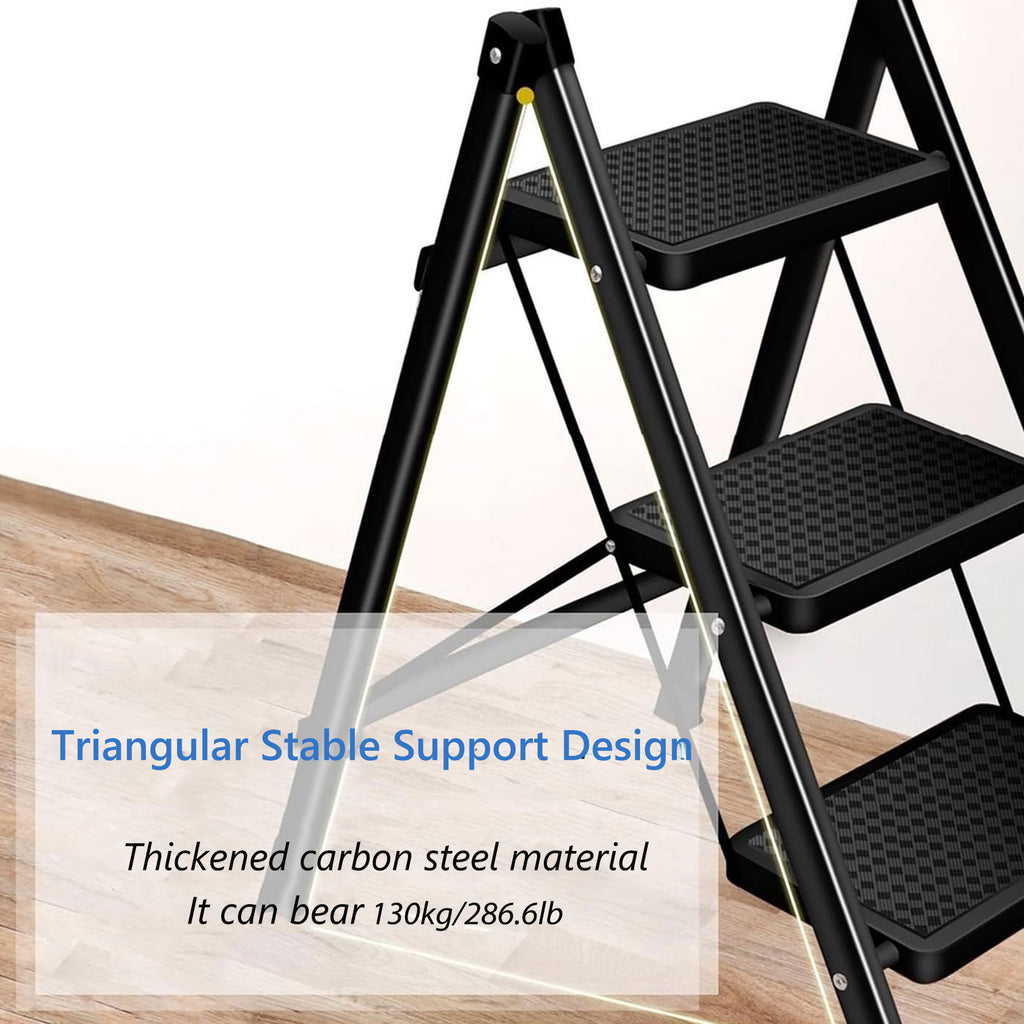 4 Step Carbon Steel Portable Anti Slip Ladder Folding Ladder – HEARTDECO