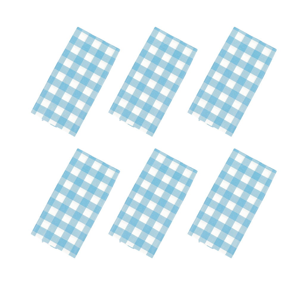 6 Pcs Disposable Plastic Gingham Tablecloth for Picnic Party, 137 × 274cm