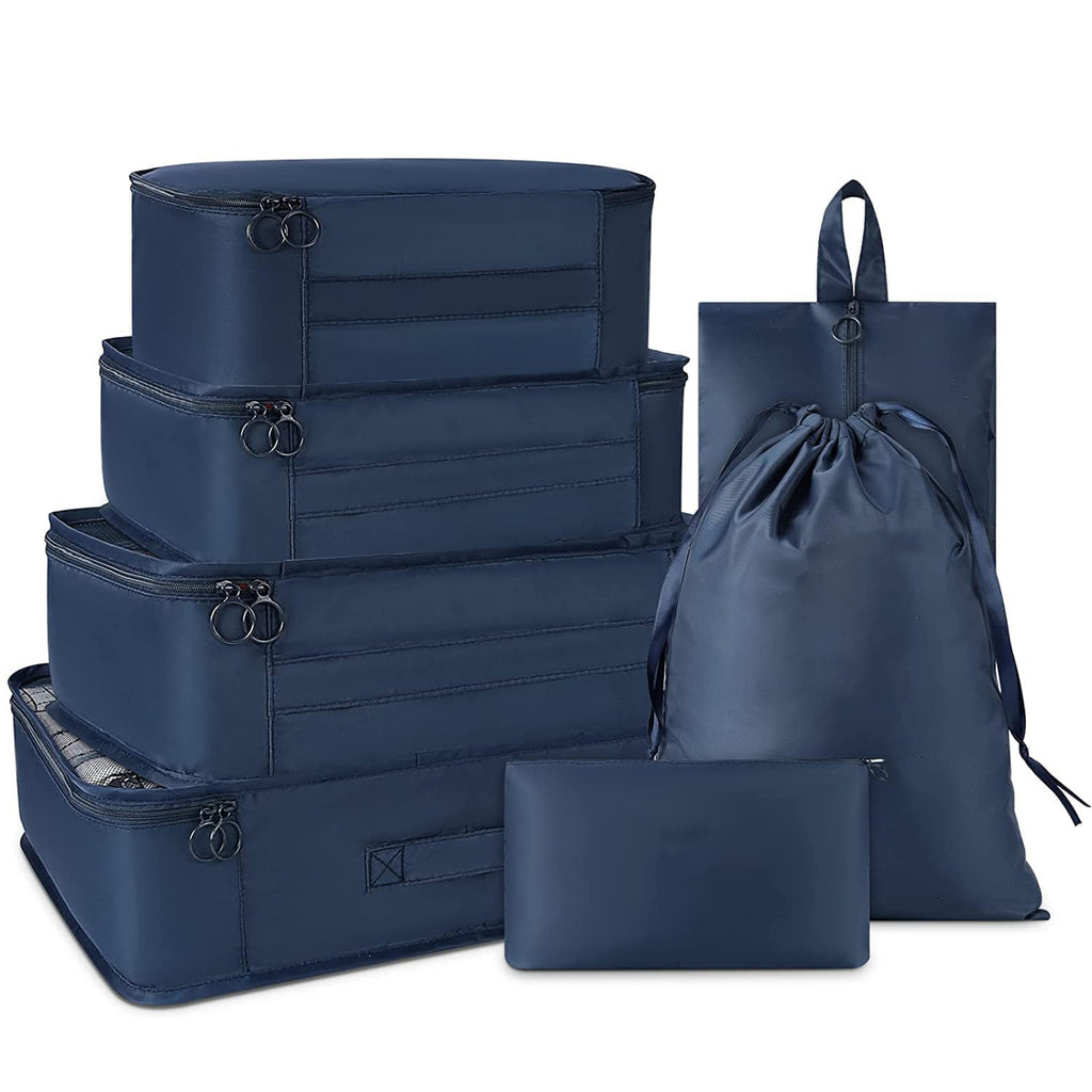 7 Pieces Travel Storage Set Packing Cubes with Disposable Towel