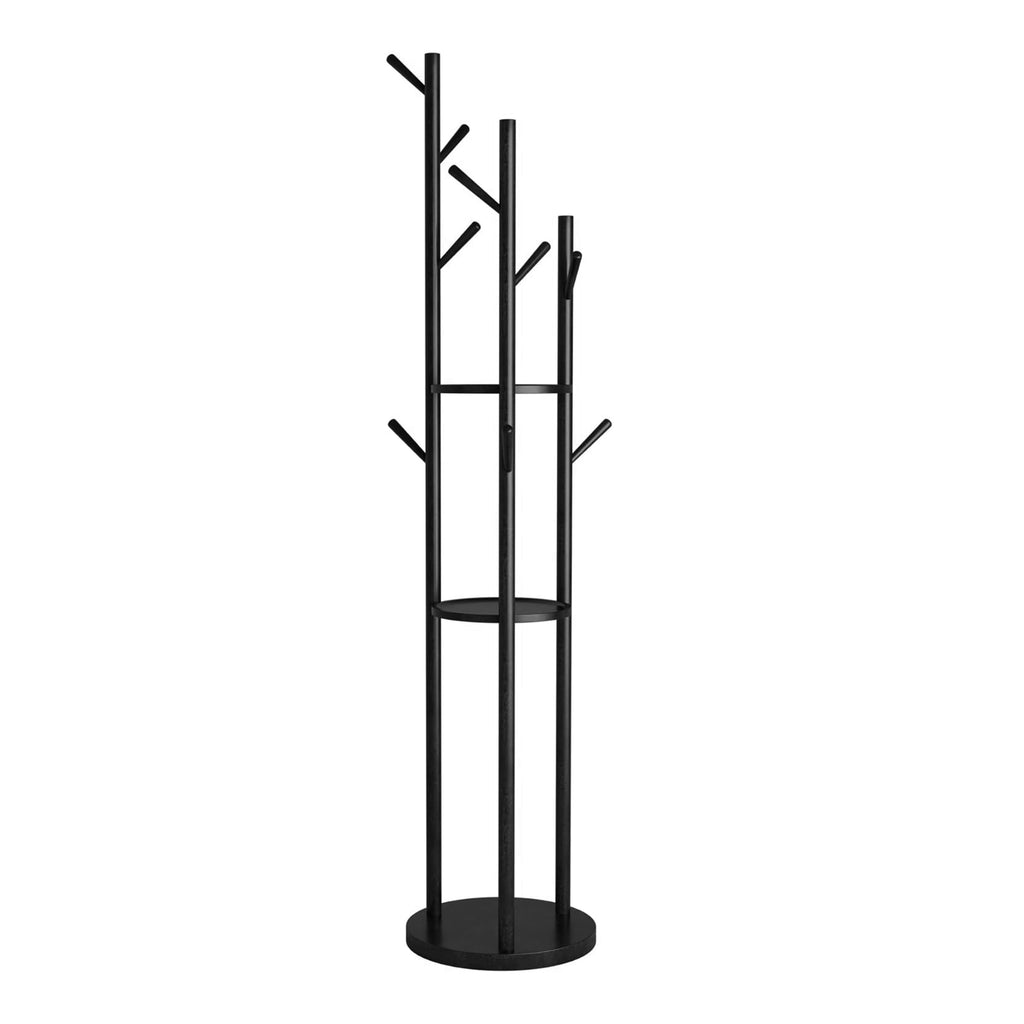 Elegant Steel Coat Rack Stand with Trays for Beedroom Hall - 170cm
