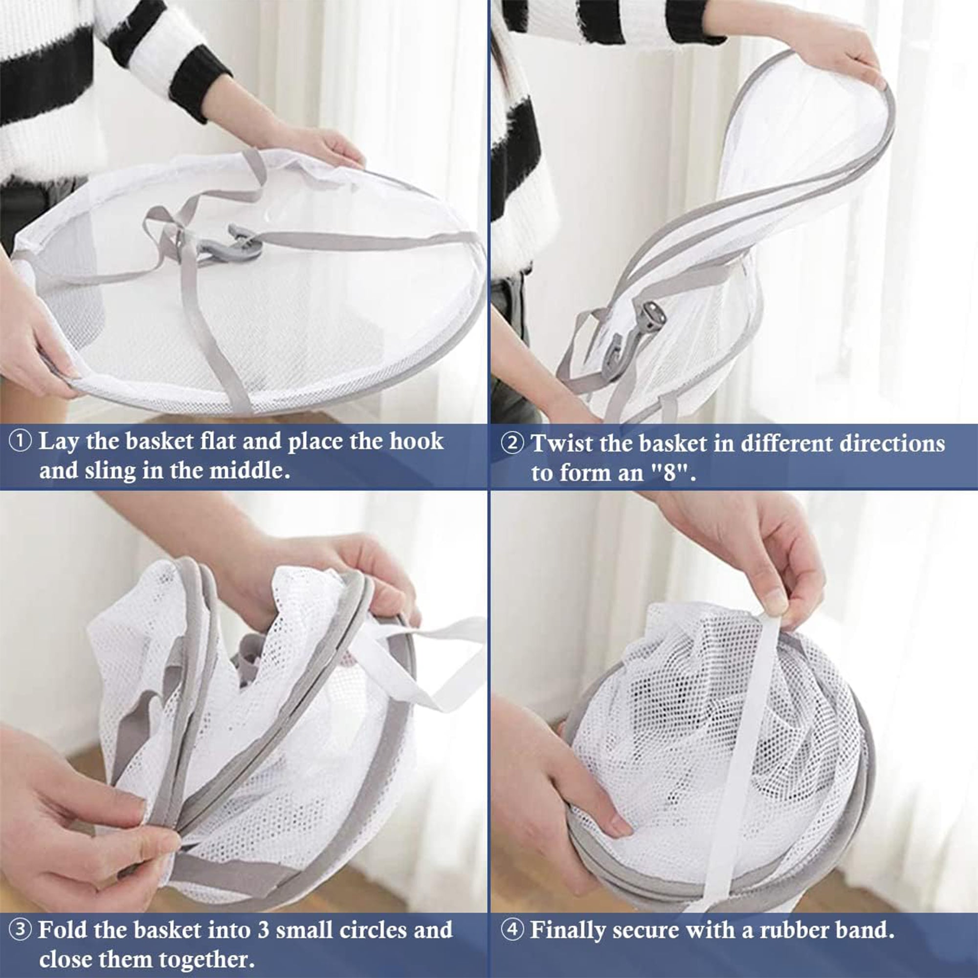 Foldable 2-Tier Clothes Drying Net with Hanging Pillow Mesh Rack ...