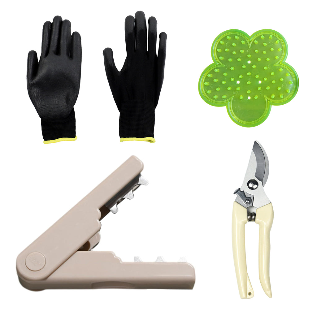 4 Pcs Garden Tool Set Pruning Shears Scissors Kit Rose Thorn Remover