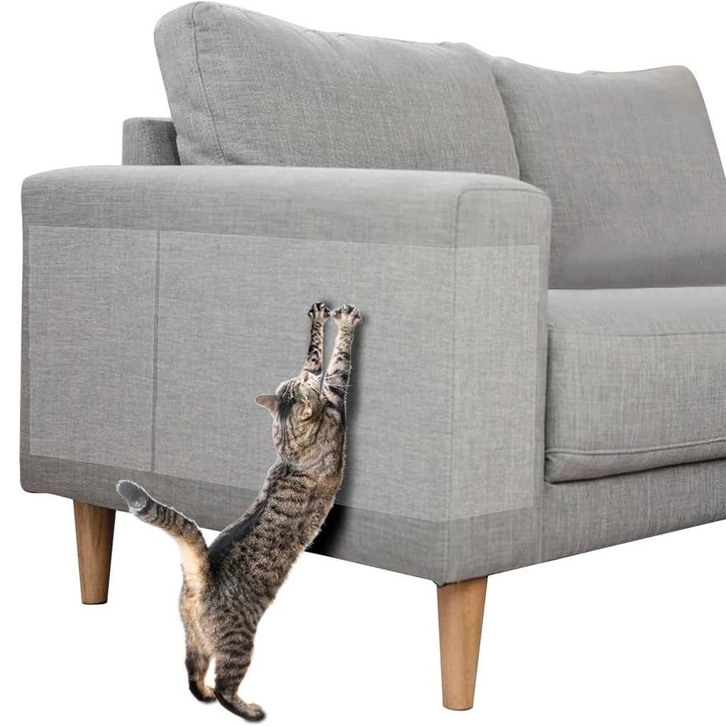 4 Pcs 25 x 40cm Clear Anti Cat Scratch Furniture Protector with Sofa Nails