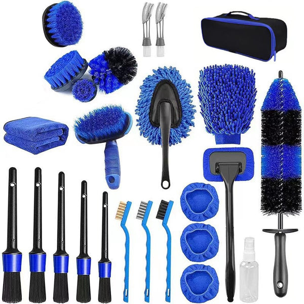 26Pcs Car Cleaning Kit with Storage Bag for Interior Exterior Wheels