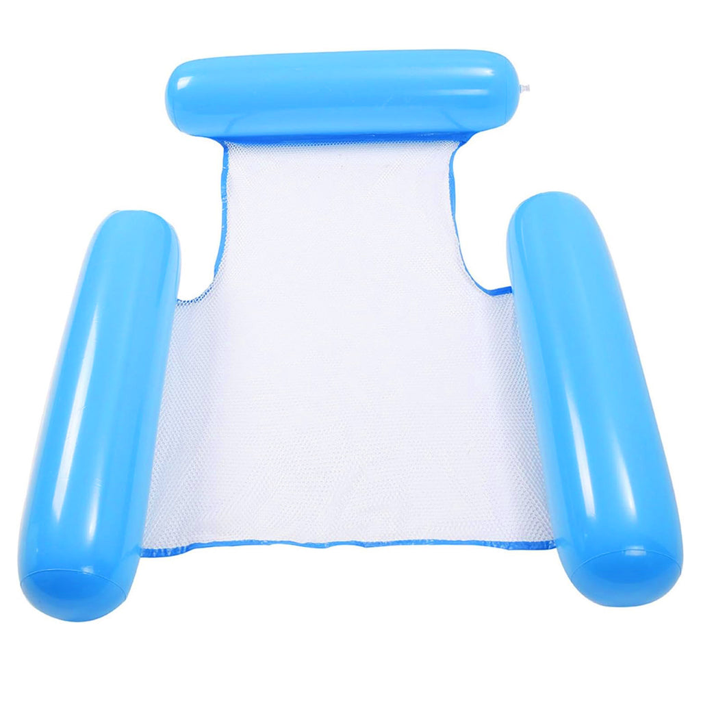 Inflatable Three-Tube Chair PVC Pool Floating Lounger Light Blue