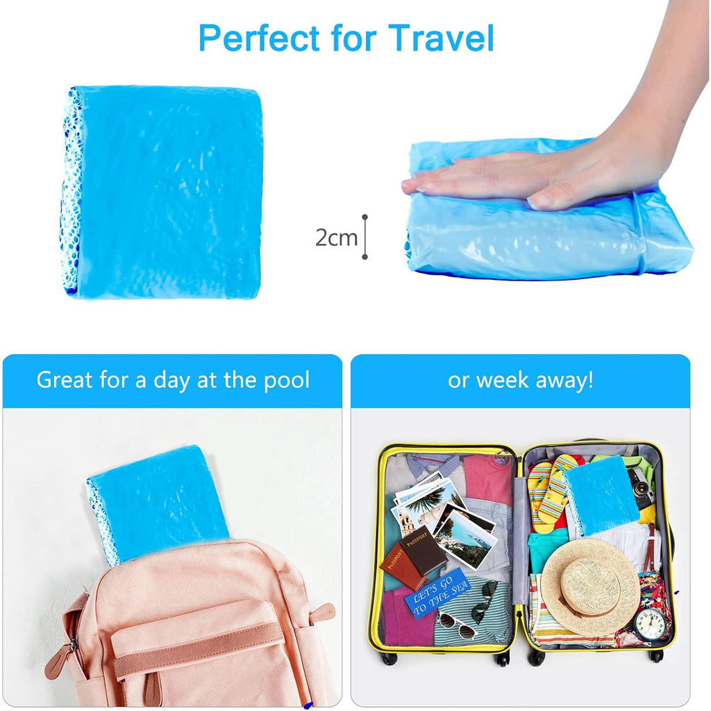 Inflatable Three-Tube Chair PVC Pool Floating Lounger Light Blue ...