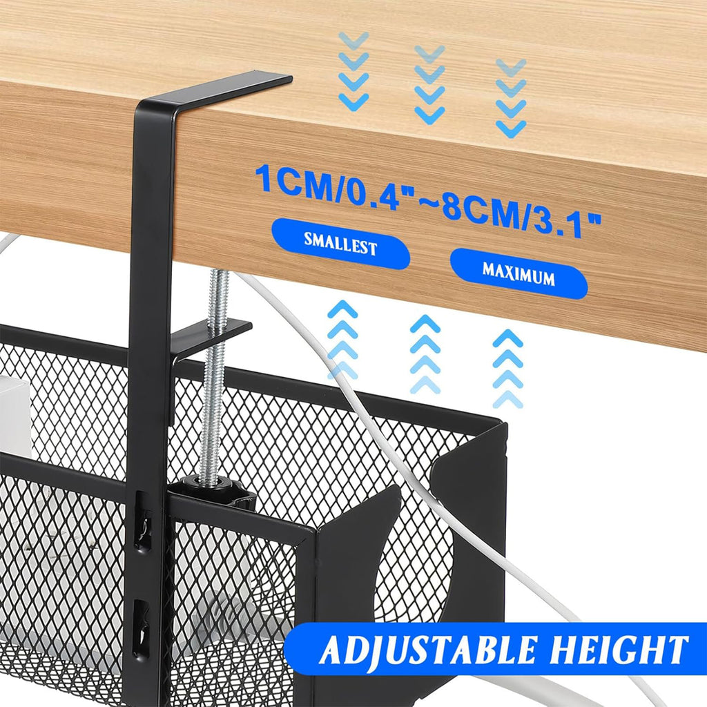 Under Desk Cable Management Organizer Rack With 10 Cable Fixers – HEARTDECO