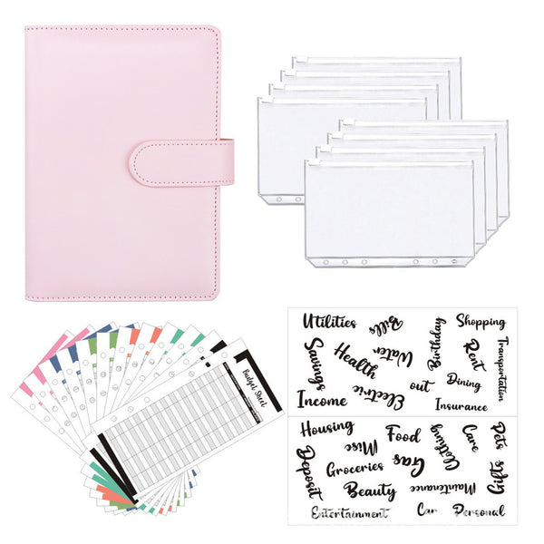 A6 Budget Binder PU Leather Notebook Folder