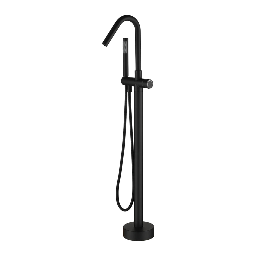 Freestanding Tub Filler - High Flow Floor Mount Bath Faucet - Matte Black