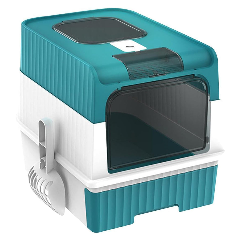 Enclosed Cat Toilet Box with Drawer with Cat Litter Scoop