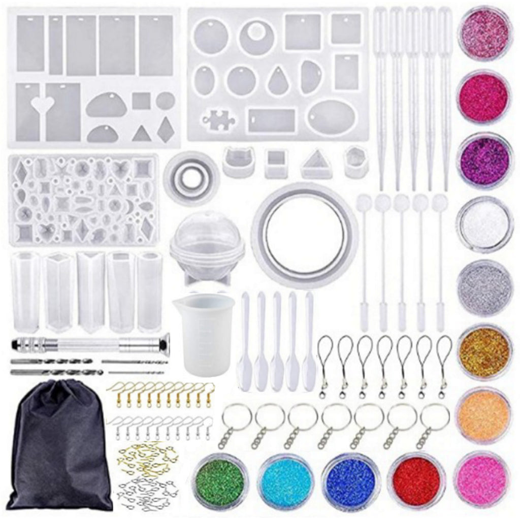 130PCs Epoxy Resin Kit With Mould DIY Jewelry Making Set Resin Crafts