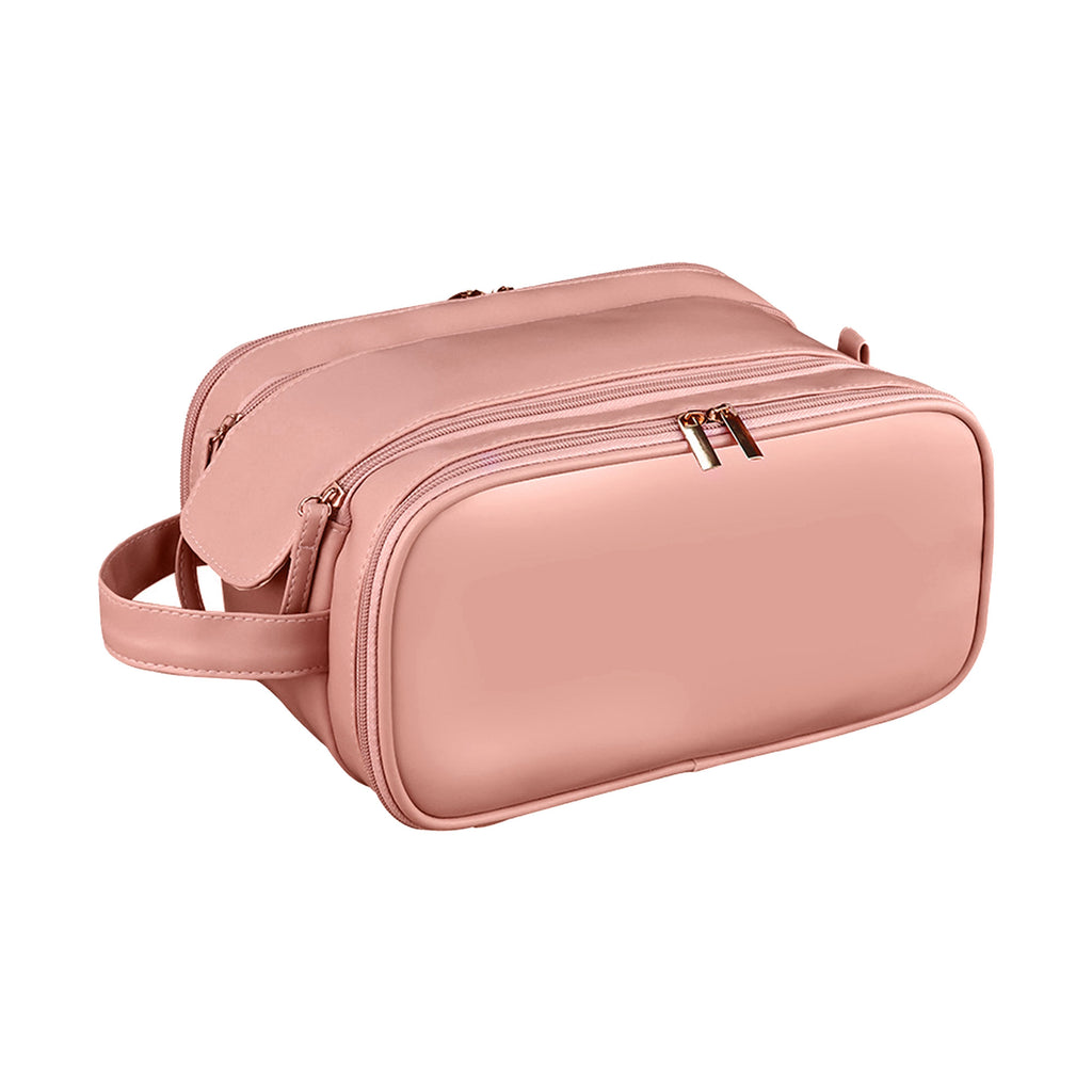 Large Capacity Water Resistant PU Leather Toiletry Bag Travel Makeup Bag